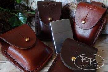 Leather zippo belt pouch made by beaver bushcraft