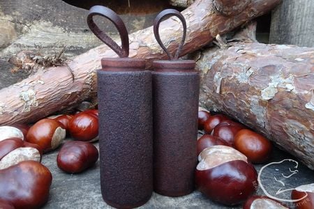 NEW - Hand-crafted Leather Condiments Pots Duo/Set - Limited Edition