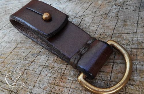 BESPOKE - Hand Stitched Belt Loop with Solid Brass 'D' Ring  25mm Width - S