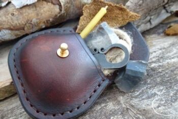 Limited edition mini belt pouch with flint and steel