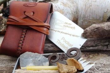 Limited edition tinderbox with leather pocket pouch