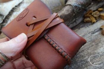 Limited edition leather hand stitched pocket pouch