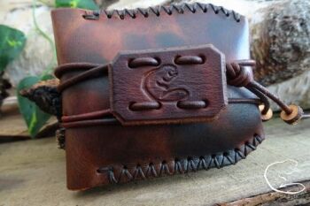Leather tinder pouch fro flint &amp; steel striker Polaris