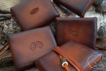 Leather rinket boxes made from vintage leather by BB