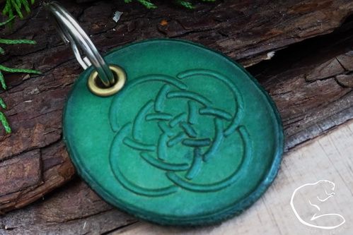 Free Gift Offer Green Celtic Leather Key Ring