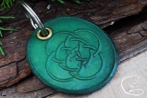 FREE GIFT OFFER - Green Celtic Leather Key Ring