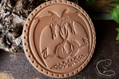 Free Gift Offer Natural Leather Entwined Dragon Patch