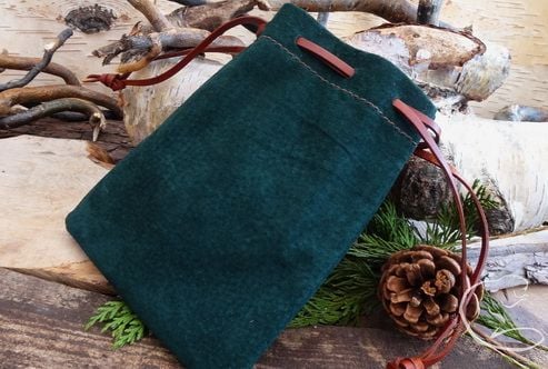 Simple Soft Suede 'Storage Pouch' - Forest Green  (45-6220)