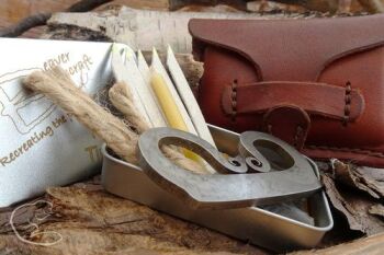Limited edition soft left belted tobacco pouch with tinderbox by Beaver Bus