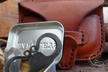 Limited edition little leather tobacco belt pouch by BB. hand stitched clos
