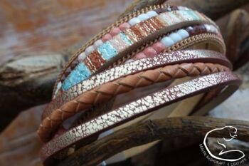 Leather wrist cuff bracelet for women by BB boho style new