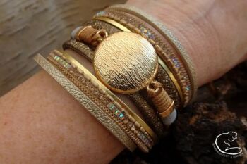 Jewelry by Beaver moon Leather bling wrist cuff