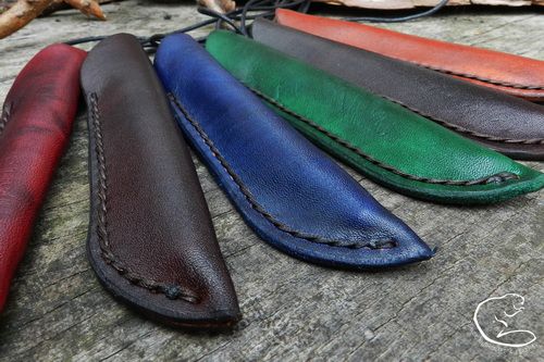 NEW - 'Fire Storm' Telescopic Blowpipe & Leather Scandi Neck Sheath - Hand Stitched - Ready Made