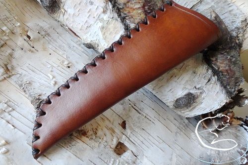 Leather Bushcraft Knife Sheath for Mora Clipper  - High Ride - Hand Saddle 