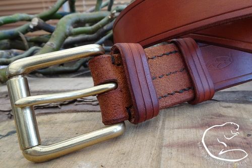 Bespoke Hand Stitched '911' Professional' Leather Belt - (45-3911) - English Bridle Butt