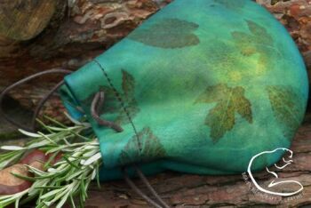pouch summer leaves in green and yellow by bb