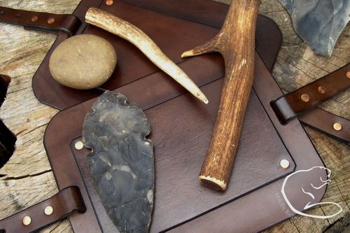 Hand-Crafted Flint Knapping Leather Leg Guard - Made to Order (45-9200)