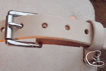 1 flint knapping leather leg gaurd made by BB