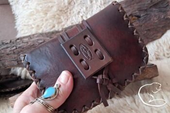 Pioneering pouch hand crafted using vintage leather by BB