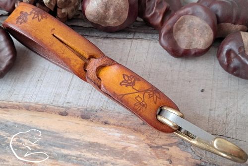 Hand Printed Leather Belt Loop with Brass Snap Fastening (45-7011-A) Limited Editions