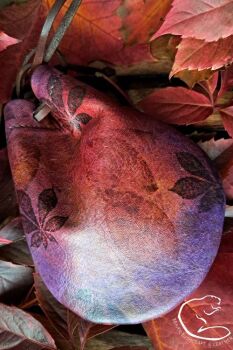Ghosted berry autumn leaves hand painted by beaver bushcraft