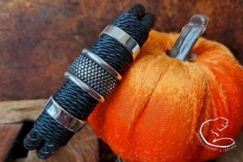 jewellry black and silver double viking twisted rope wrist band jewellry black and silver double viking twisted rope wrist band