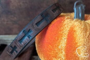 Jewelry distressed band with cross