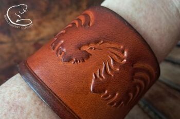 Jewelry leather cudd with phenix design by BB