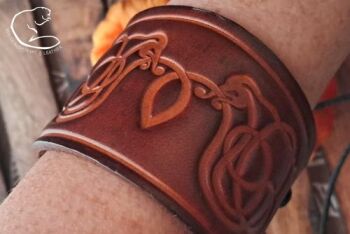 Jewelry leather cuff ombre hazel urnes design by BB
