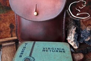 Limited edition old school leather tinder pouch with flint &amp; steel virginia