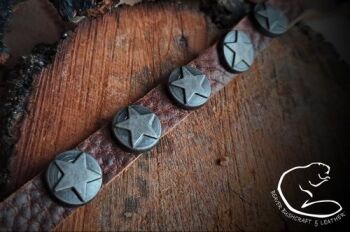 Jewelry simple leather star studed wrist band by BB