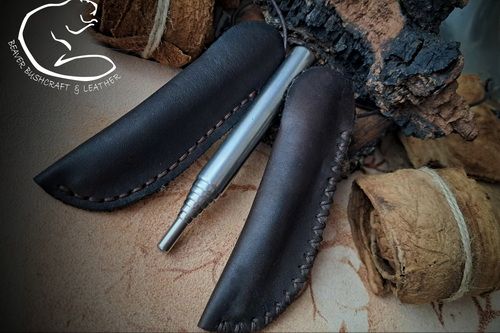 SPECIAL OFFER - Fire Storm / Pocket Bellows - Stubby' & Scandi Leather Neck Sheath - LIMITED STOCK