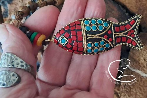 NEW - Single Tassel Pendant Style Necklace by Beaver Moon Leather - BML48