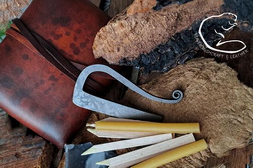 Fire tinderbox beaver cove old school leather box with kit by BB