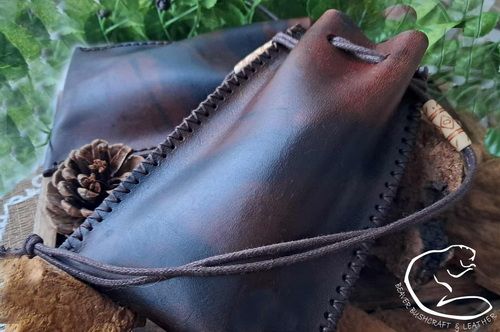 Hand Stitched, Hand Painted 'Patina' Effect Tinder 'Possibles' Pouch - Limited Edition