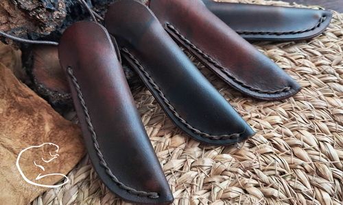 Fire pocket bellows pukko sheaths hand stitched by BB