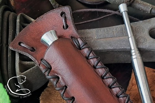 Fire strom sheath bell shaped and hand cross stitched by BB.jpg