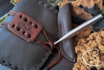 Leather and fire pioneering pouch with matching stubby by BB