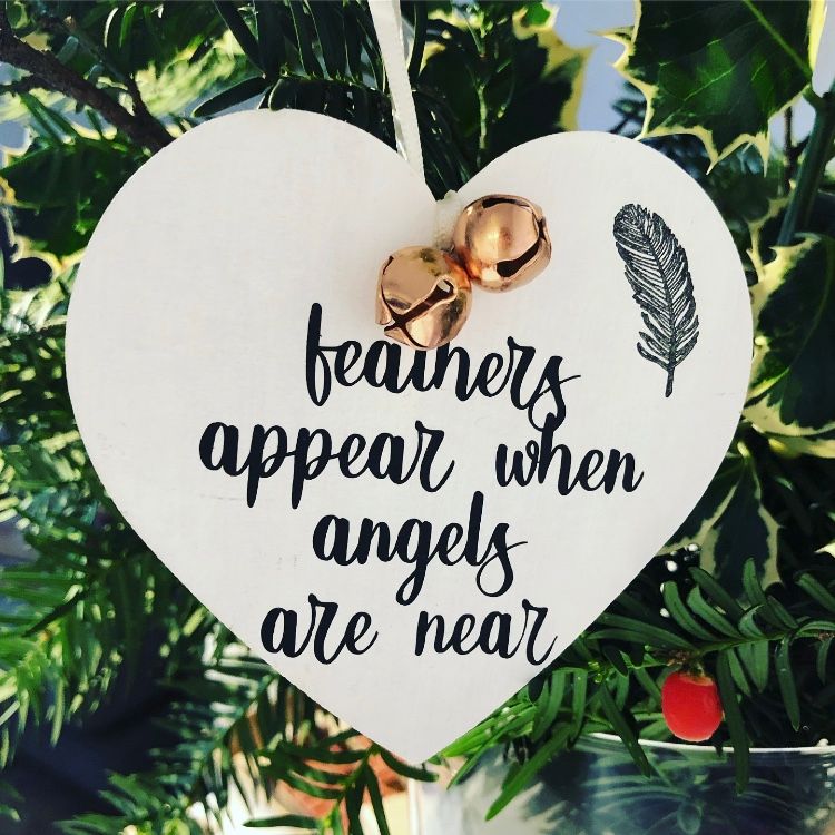 Angels appear when feathers appear heart