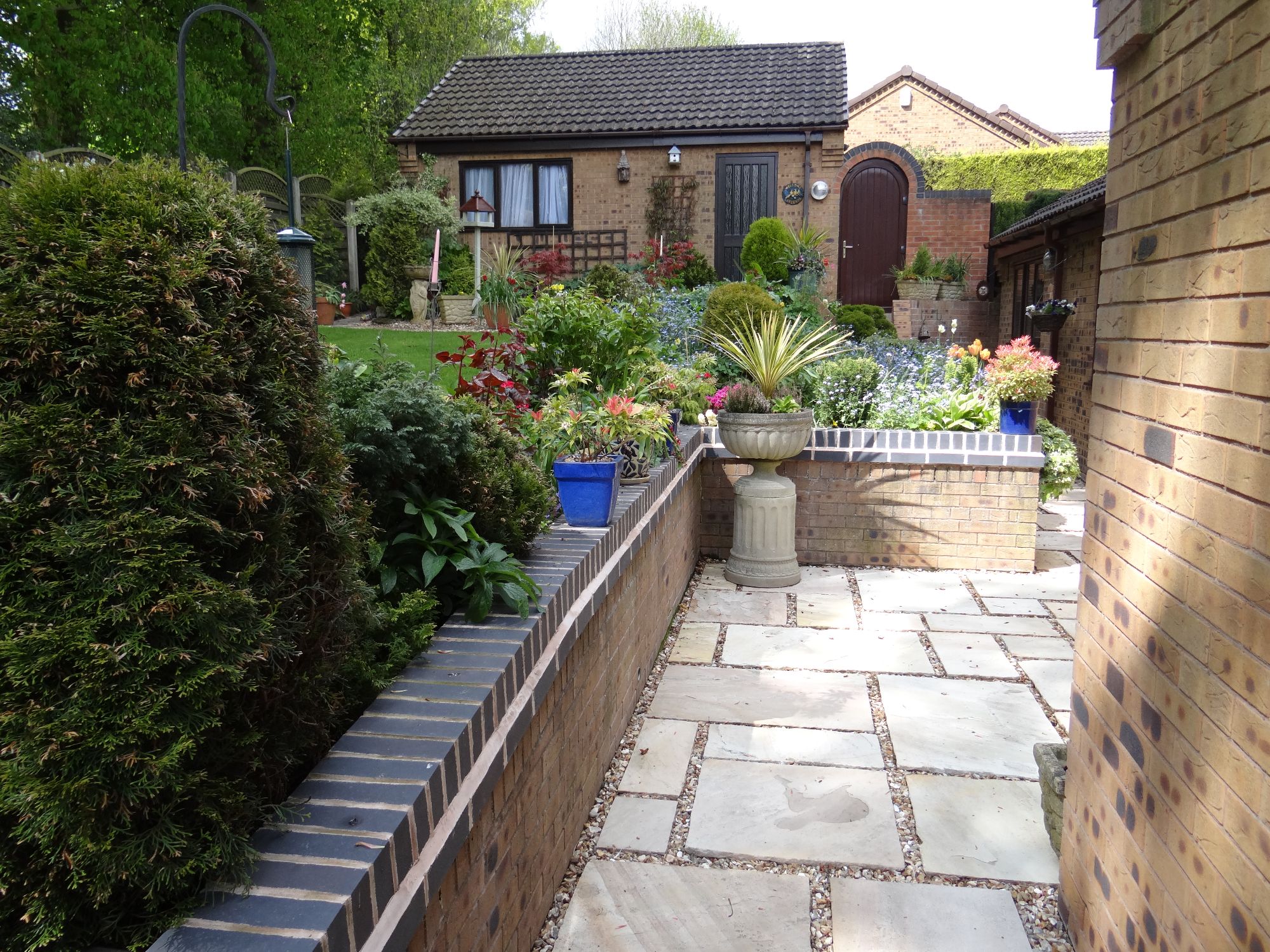 paving path and garden detail 