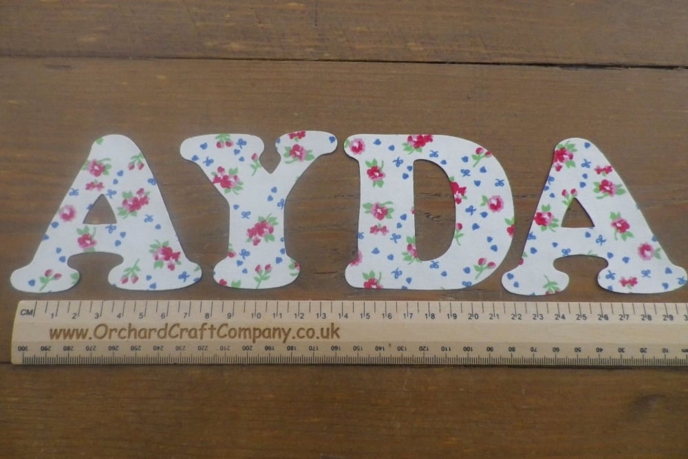 Iron On Fabric Uppercase Letters and Numbers 7.5 cm (3 Inch ) Dotty 