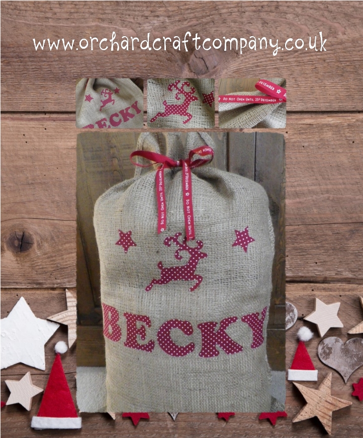 Vintage Style Rustic Personalised Christmas Sack