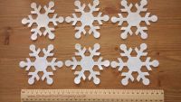 6 Large Self Adhesive Christmas Snowflakes - Quality UK Felt