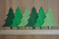 Quality Felt Christmas Trees x 6 