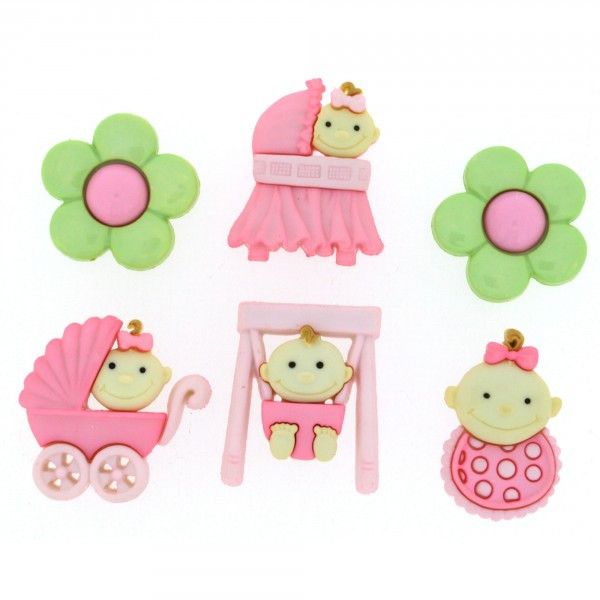 Dress It Up Buttons - Baby Fun - Girl