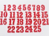Iron On Fabric Advent Calendar Numbers, 3 cm , No Sew, Christmas Colours