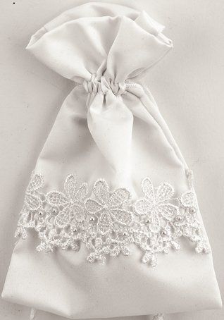 Satin Wedding Pouches - White 
