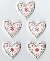 Wooden Heart Christmas Buttons