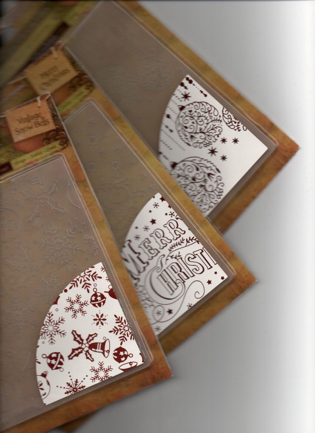 3 Pack of Vintage Christmas Collection 6x6 Embossing Folders