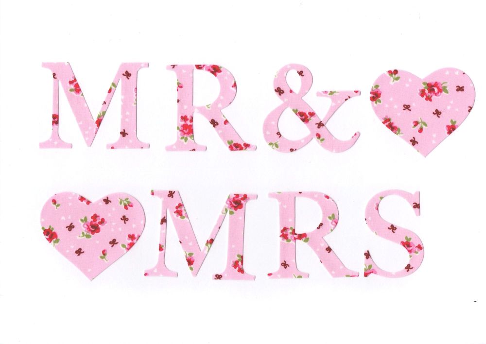 Iron On Floral Fabrics MR & MRS, MR & MR, MRS & MRS (No Sew)